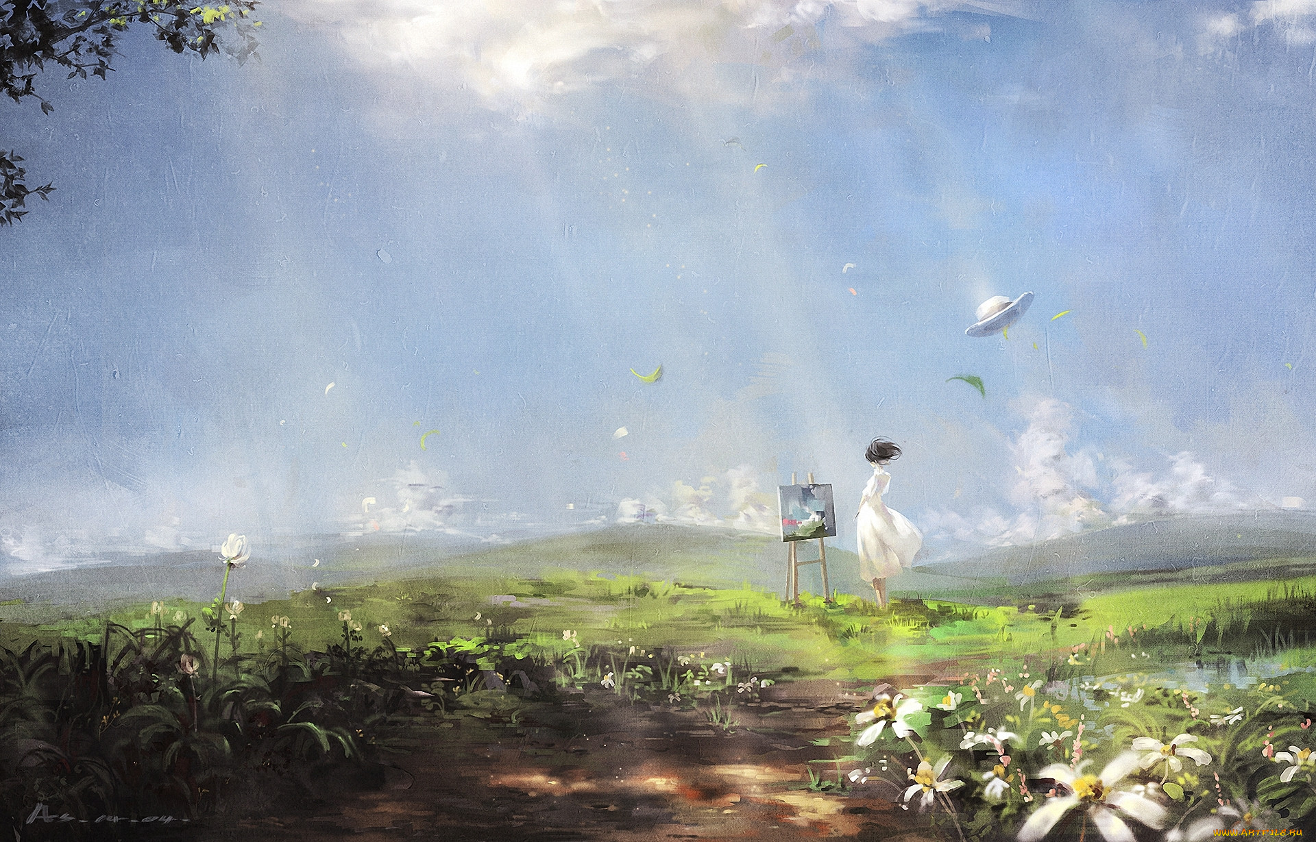 Дули до утра ветра. Ghibli Landscape ветер крепчает.